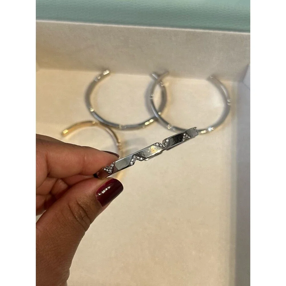 Rose Gold and Silver Bracelet Cuff Stack